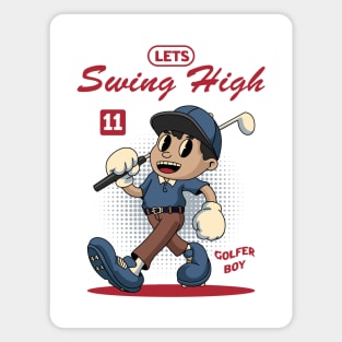 Cute Golfer Boy Magnet